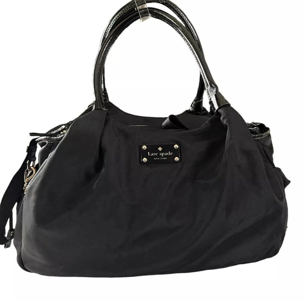 Kate Spade Black New York Stevie Large Diaper Bag Travel Shoulder Bag EUC
